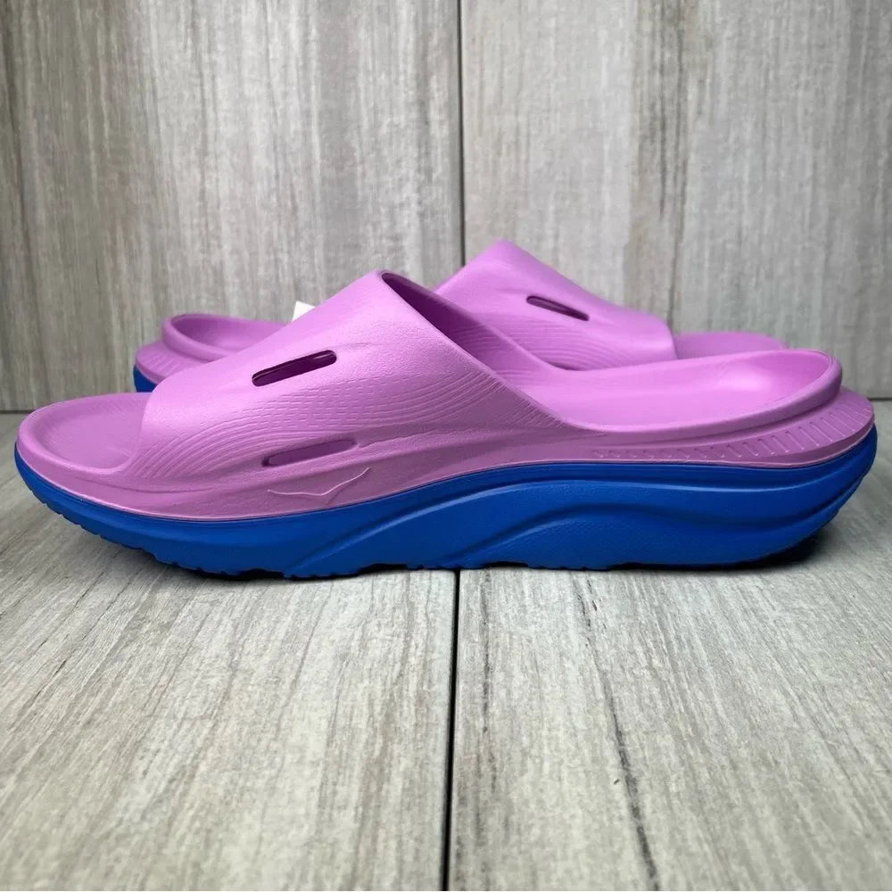 Hoka One One Ora Recovery Slide 3 Purple Blue Slide Comfort Shoe Mens Size 12 13
